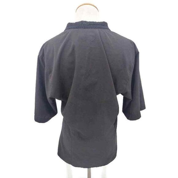 Vintage Johnathan Logan Black lace collar Dark Academia fitted button up size 10 - Picture 2 of 5